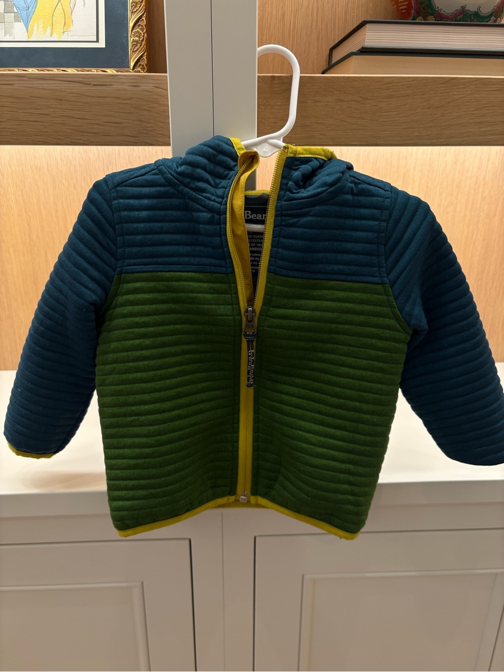 L.L. Bean Colorblock Quilted Zip Hoodie (Size 2T)